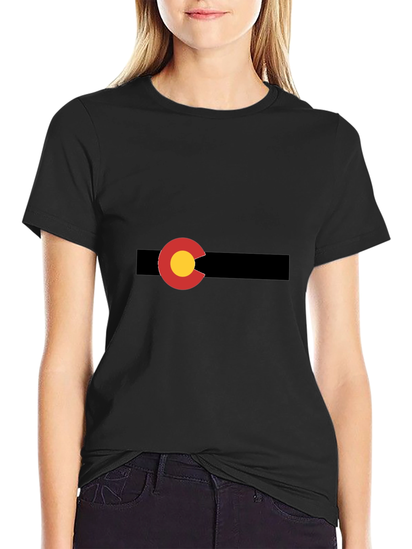 Colorado Flag Graphic Tee - Stylish Black T-Shirt