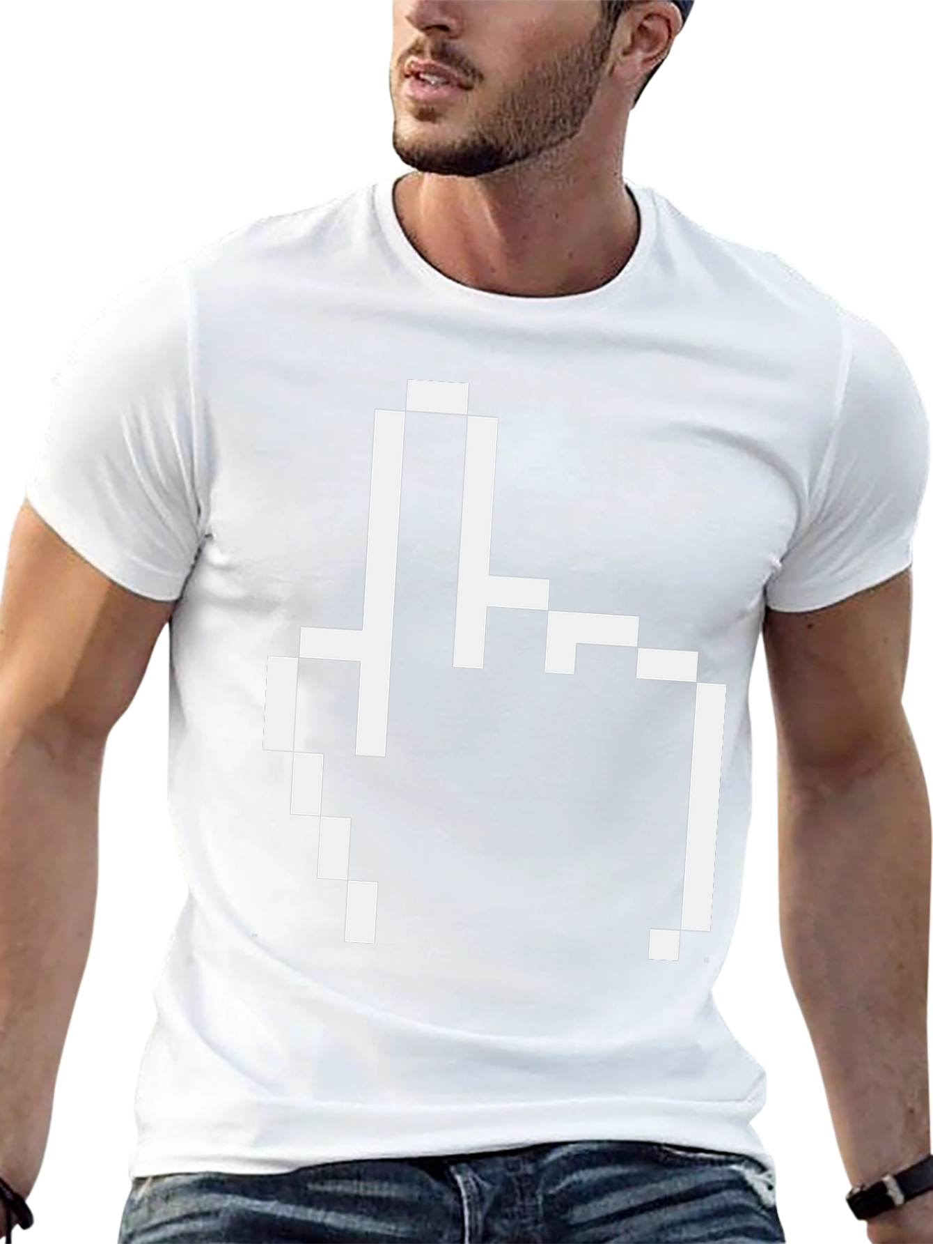 Pixel Finger T-Shirt - Retro Style Funny Graphic Tee