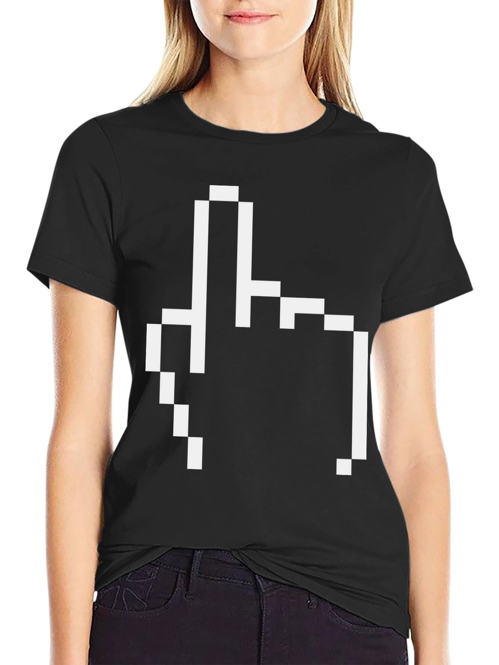 Pixel Finger T-Shirt - Retro Style Funny Graphic Tee