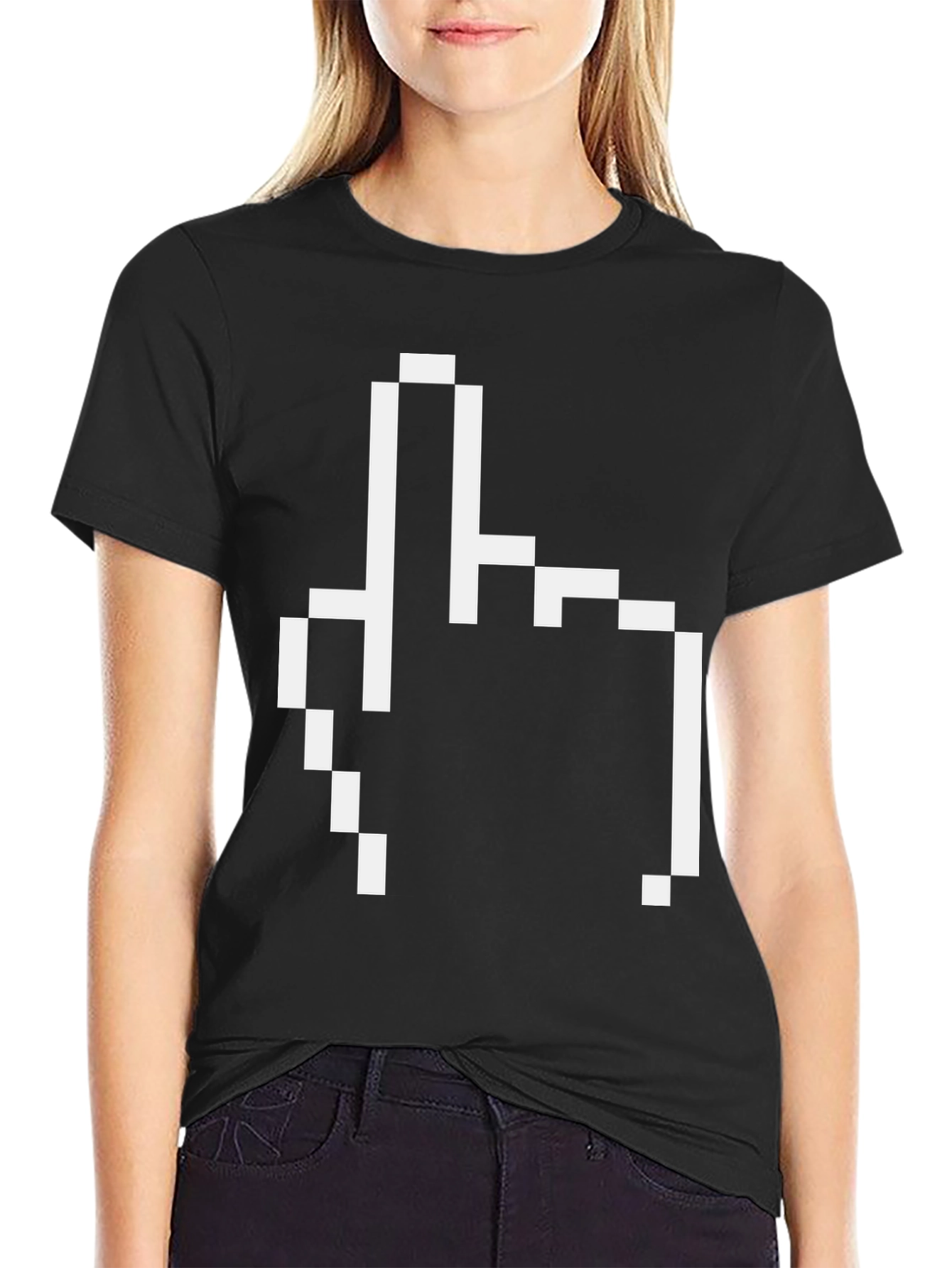 Pixel Finger T-Shirt - Retro Style Funny Graphic Tee