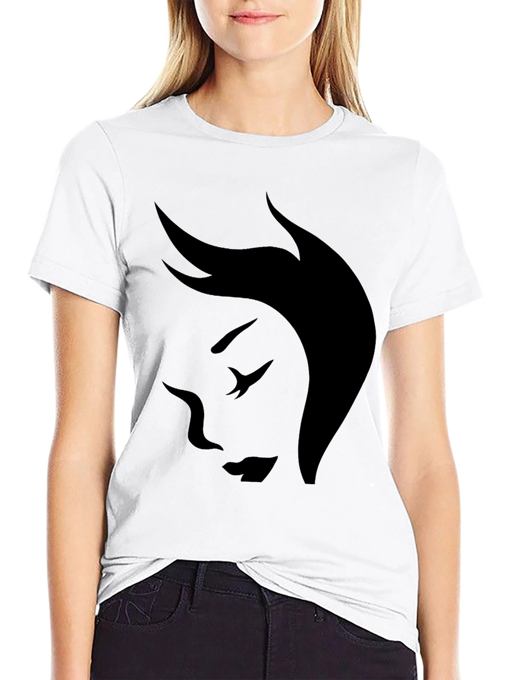 Minimalist Face Graphic Black T-Shirt