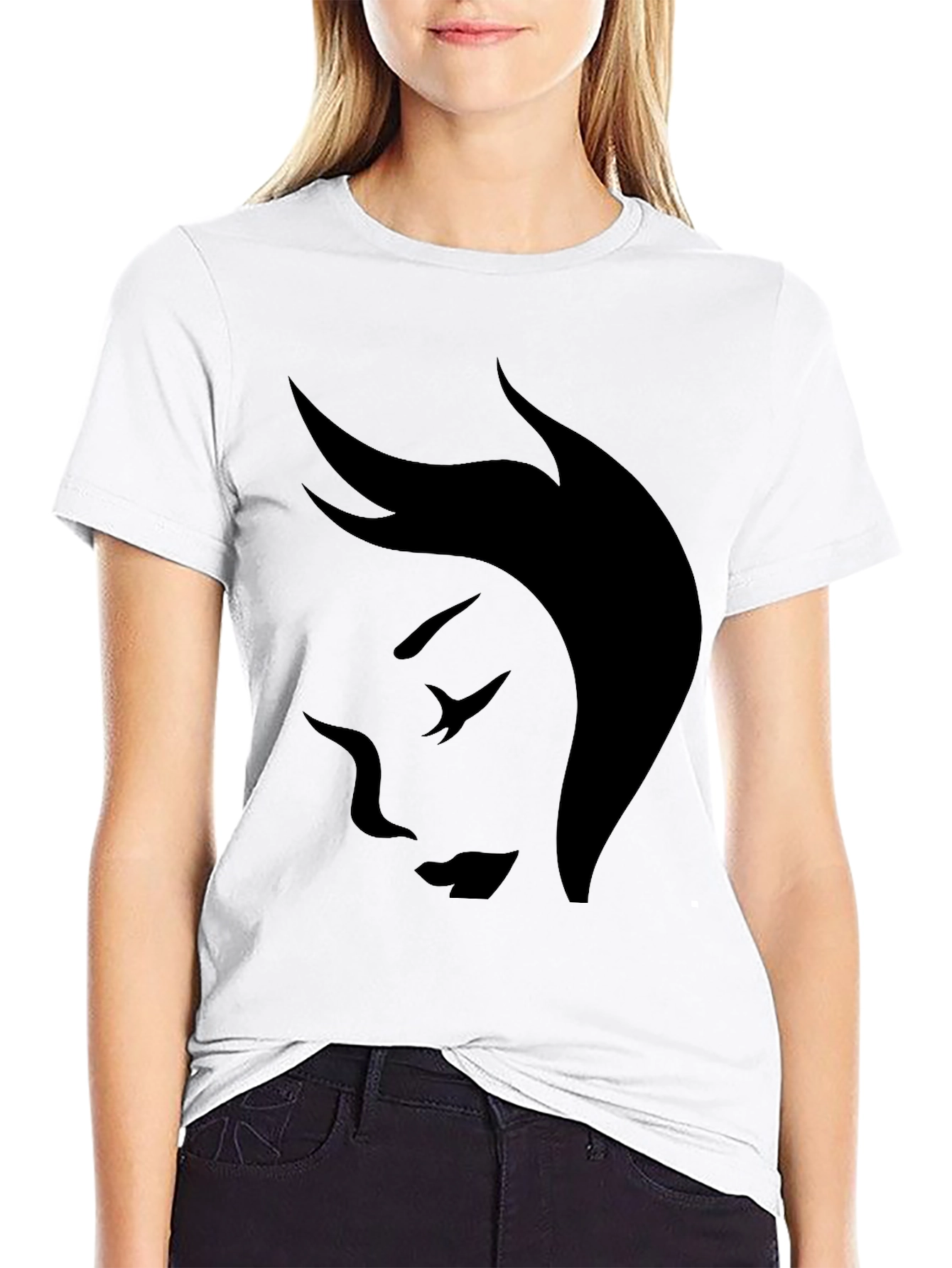 Minimalist Face Graphic Black T-Shirt