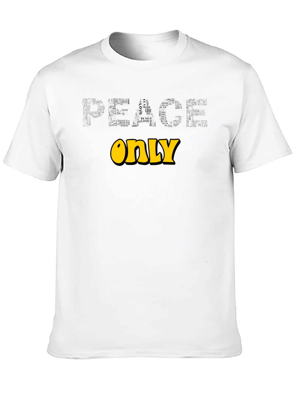 Peace Only Graphic T-Shirt Black Cotton Blend