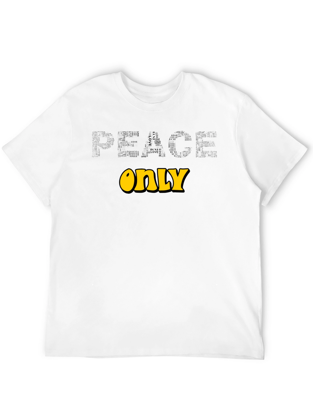 Peace Only Graphic T-Shirt Black Cotton Blend