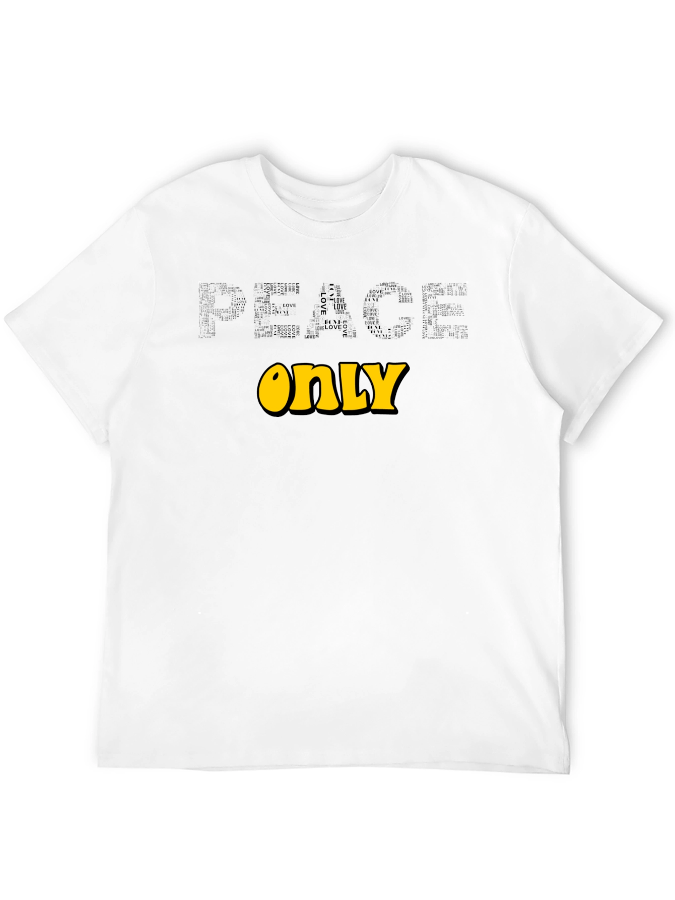 Peace Only Graphic T-Shirt Black Cotton Blend