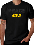 Peace Only Graphic T-Shirt Black Cotton Blend