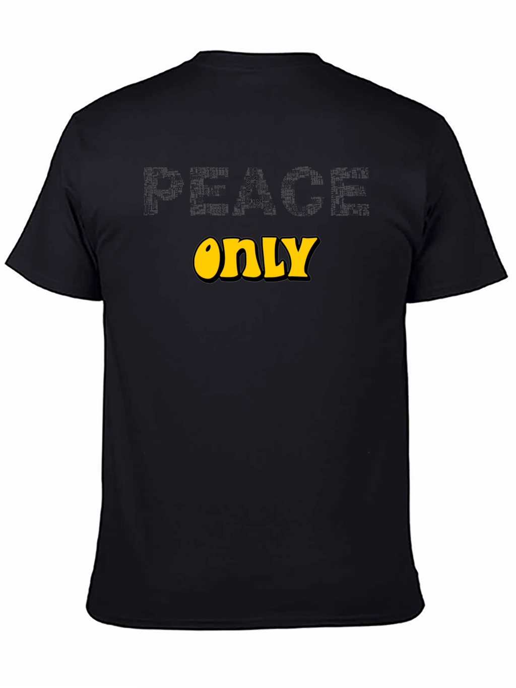 Peace Only Graphic T-Shirt Black Cotton Blend