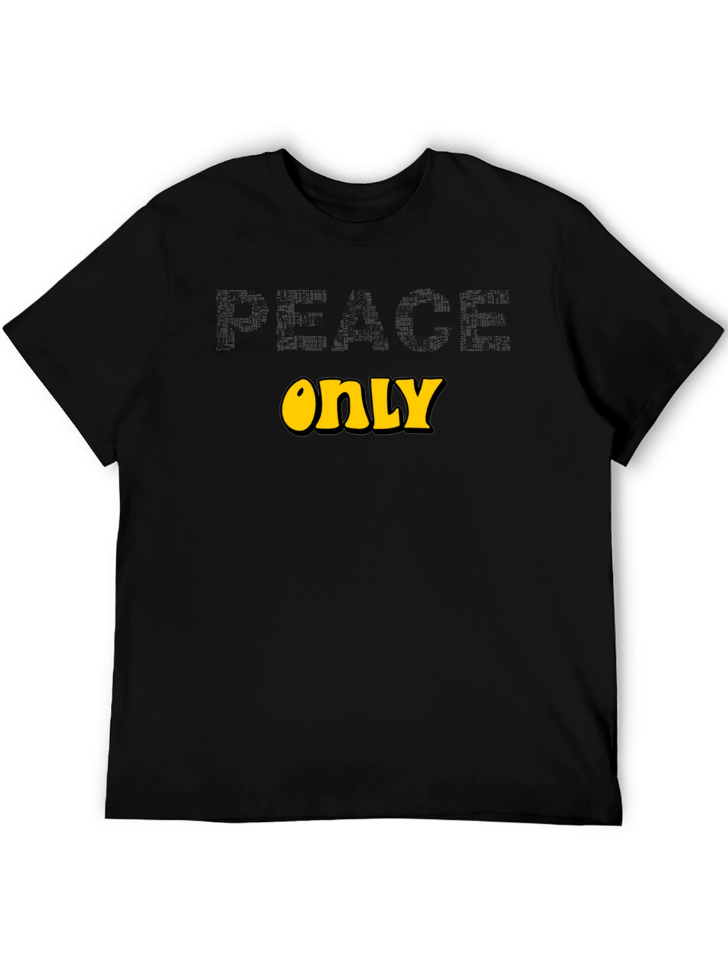 Peace Only Graphic T-Shirt Black Cotton Blend