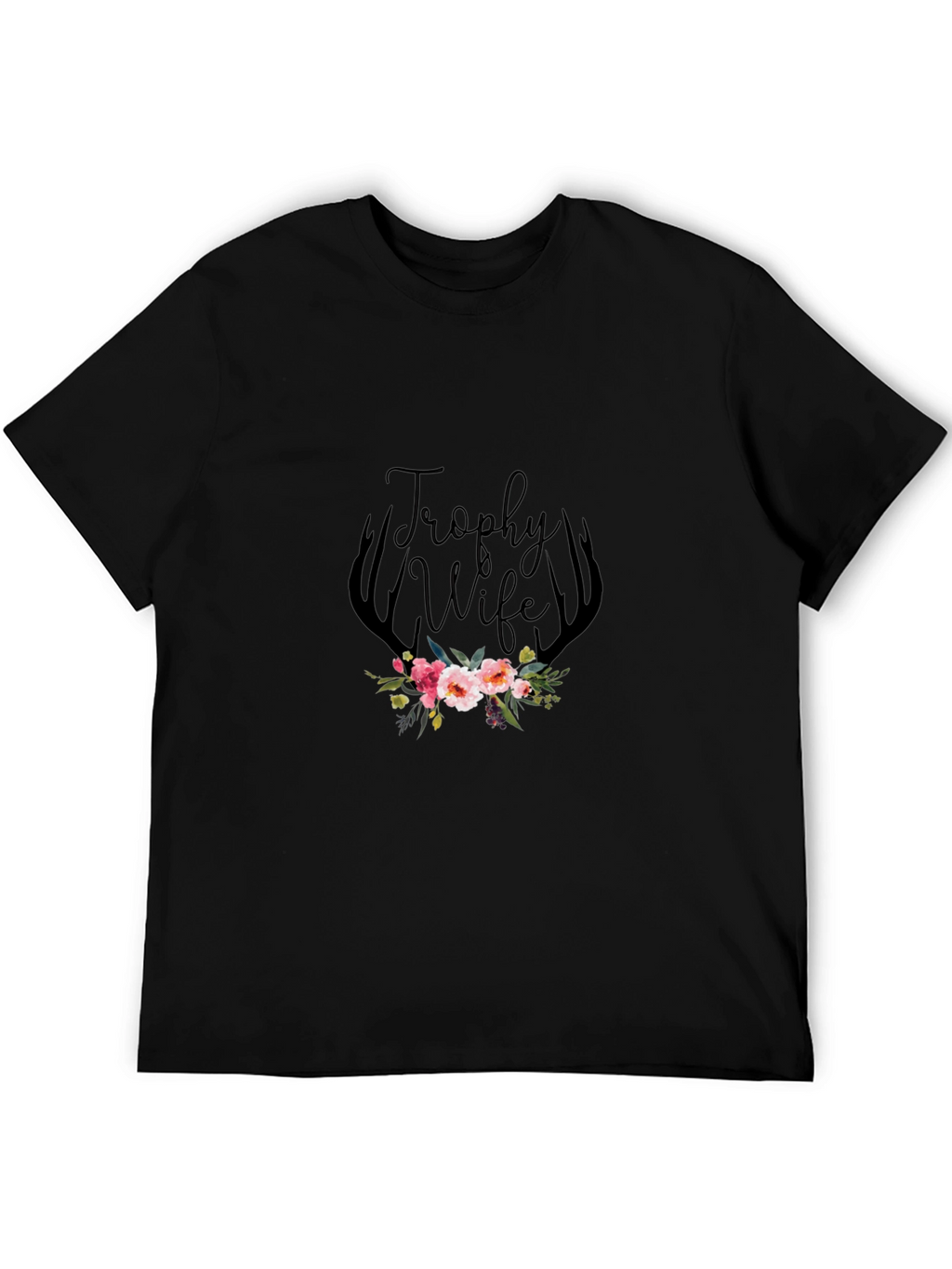 Trophy Wife Floral Antler Graphic Tee
