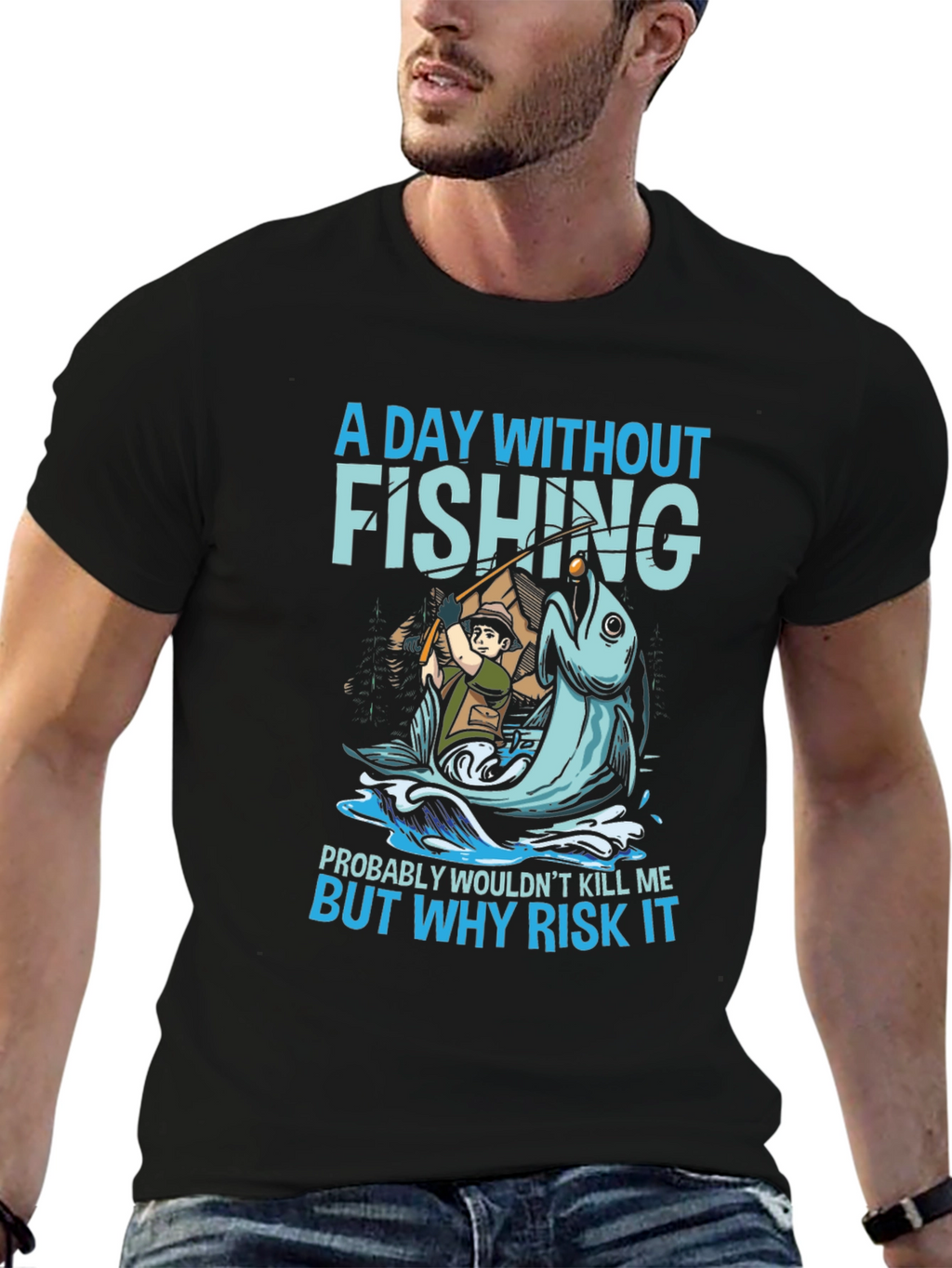 Fishing Graphic T-Shirt - Why Risk It?
