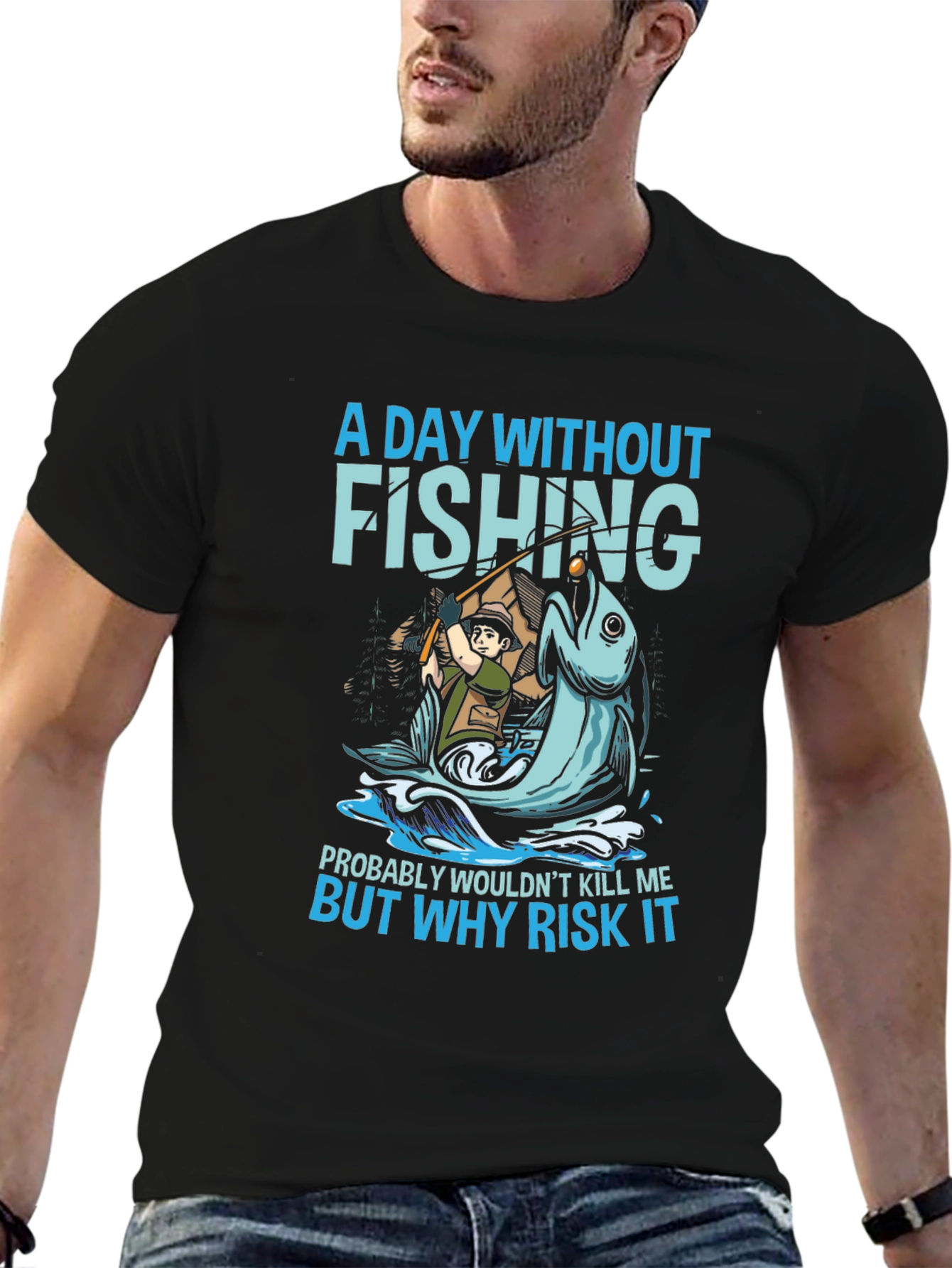 Fishing Graphic T-Shirt - Why Risk It?