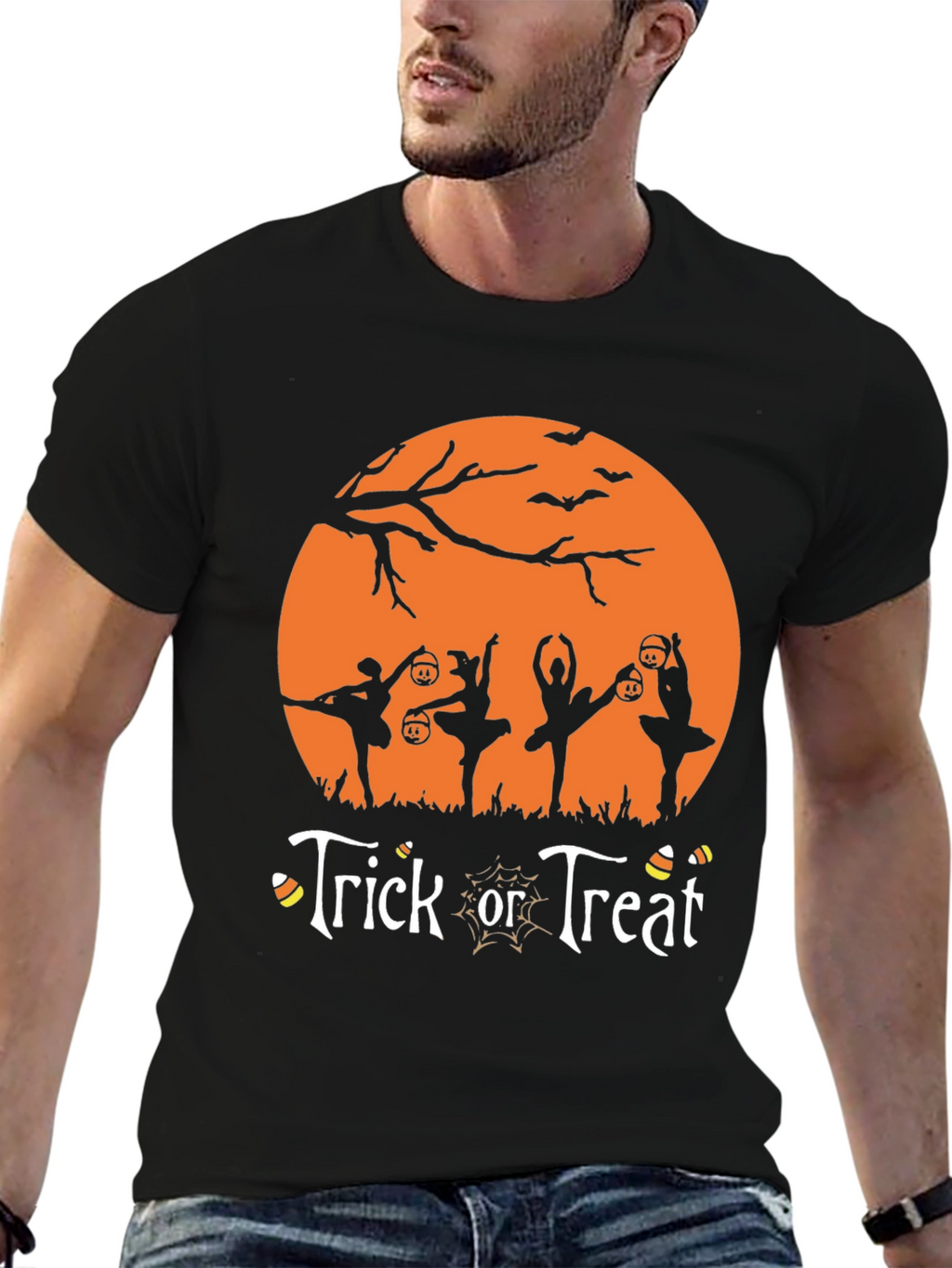 Halloween Ballerina Trick or Treat Graphic Tee