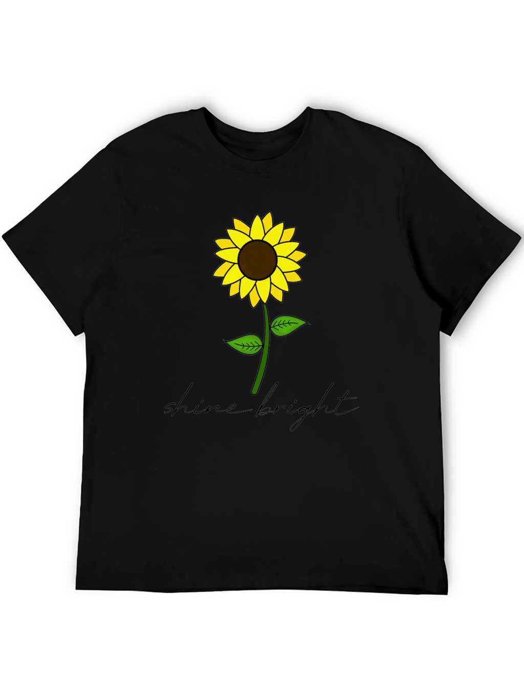 Shine Bright Sunflower Graphic Tee - Black