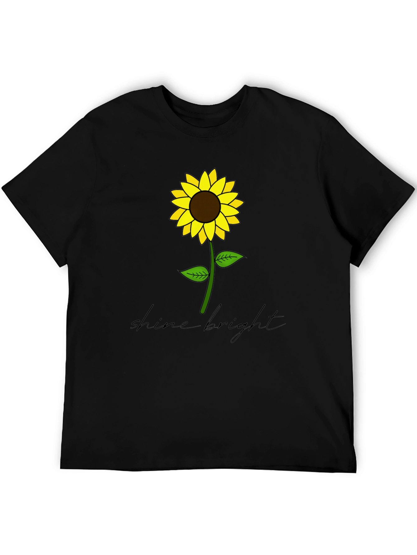 Shine Bright Sunflower Graphic Tee - Black