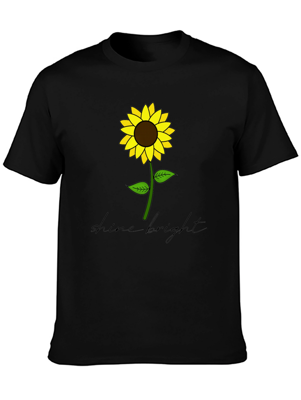 Shine Bright Sunflower Graphic Tee - Black