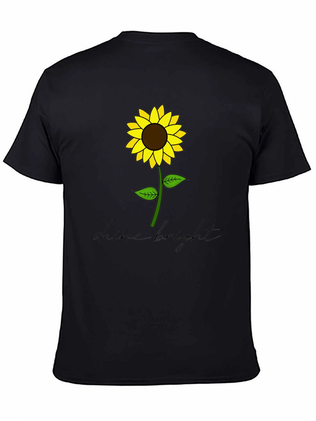 Shine Bright Sunflower Graphic Tee - Black
