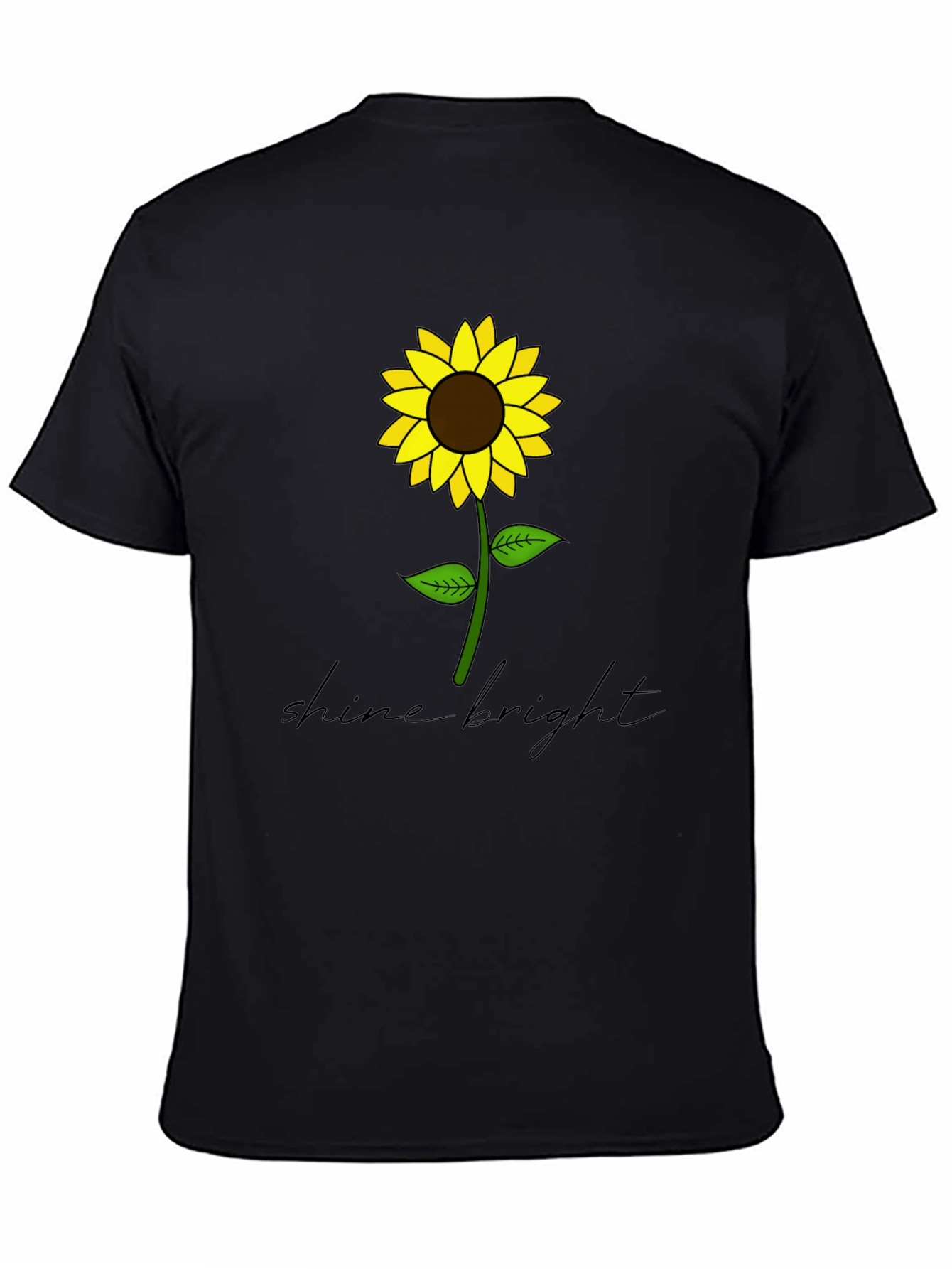 Shine Bright Sunflower Graphic Tee - Black