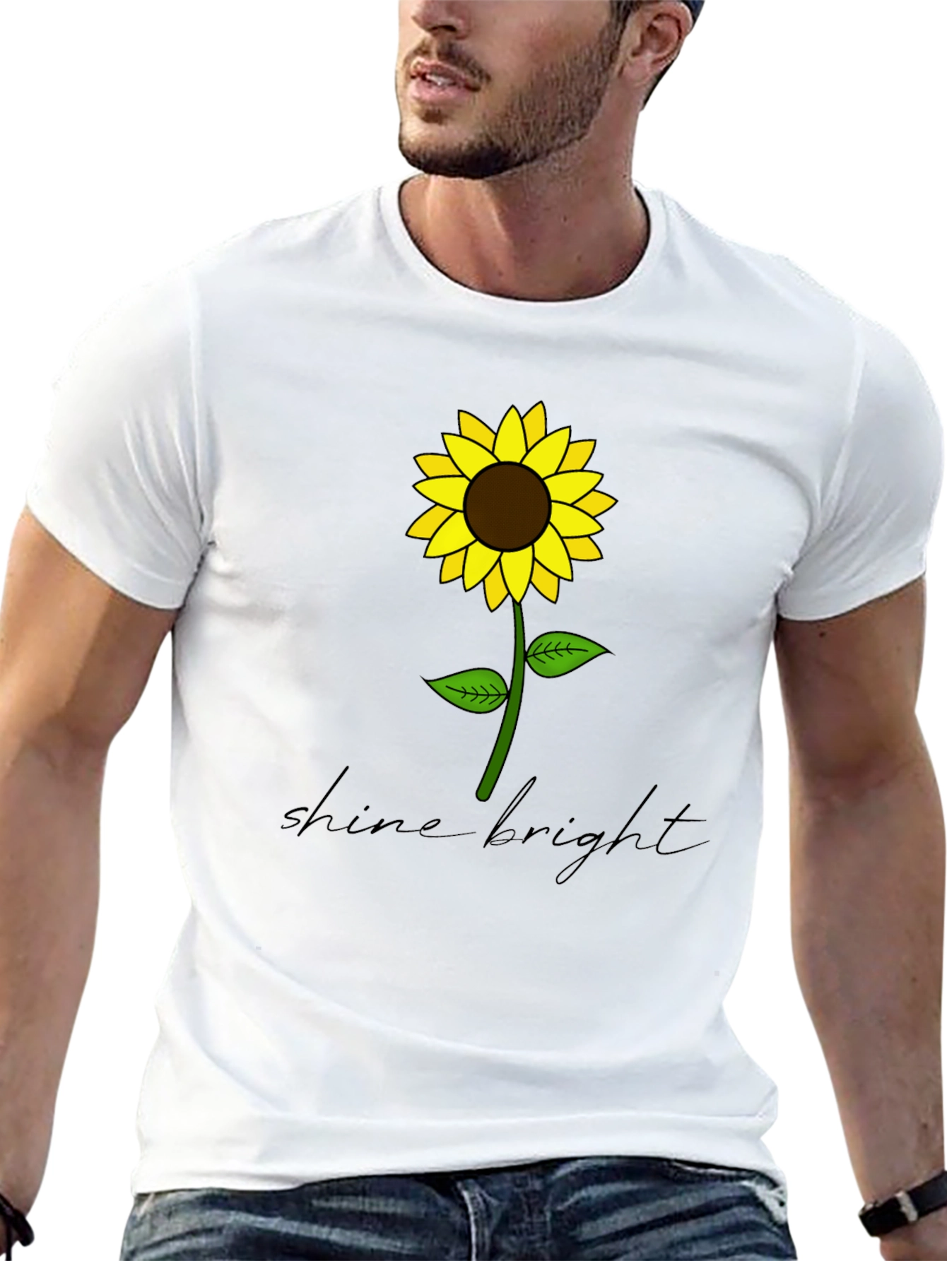 Shine Bright Sunflower Graphic Tee - Black