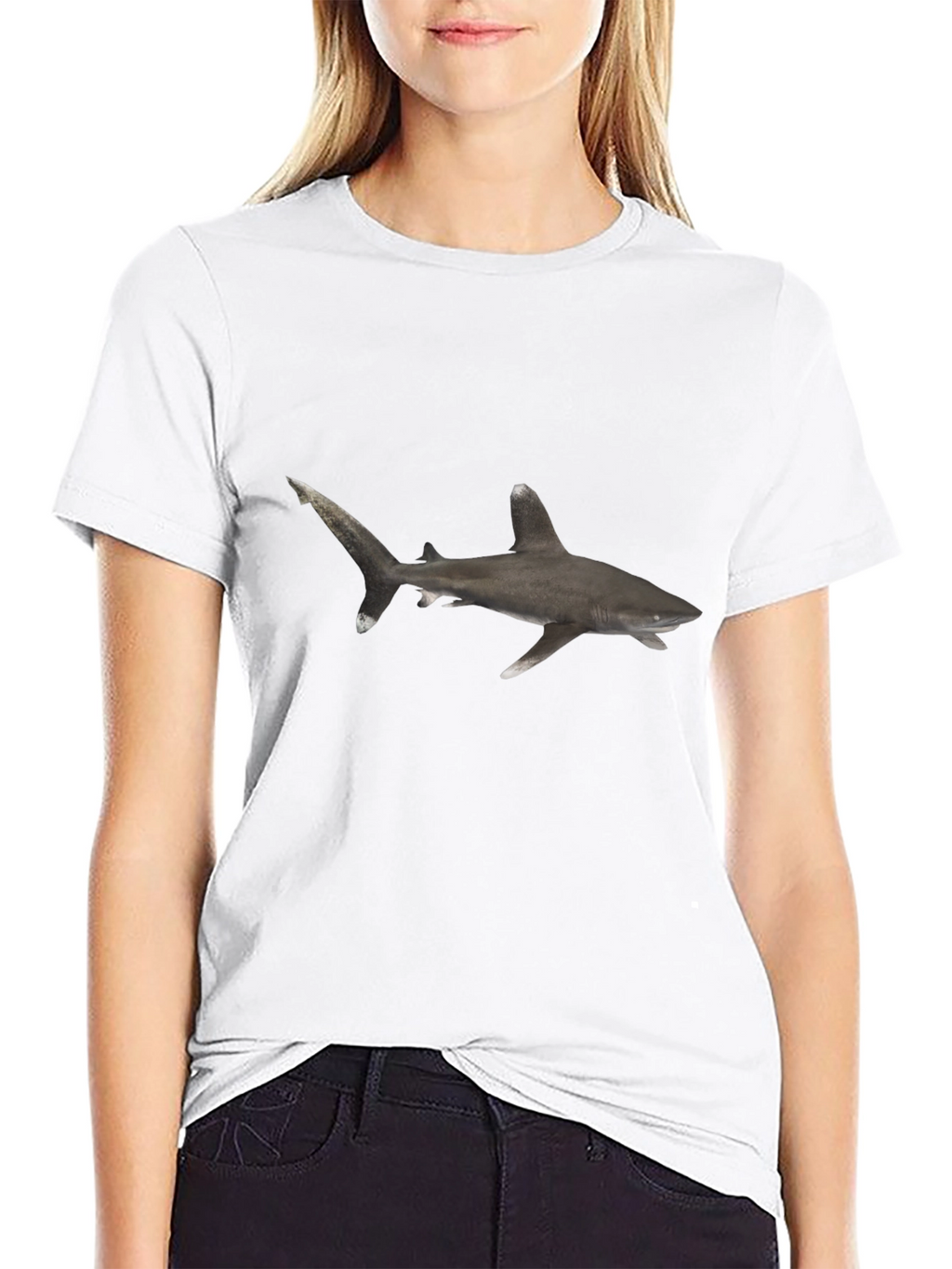 Shark Graphic Black T-Shirt - Mens Casual Tee