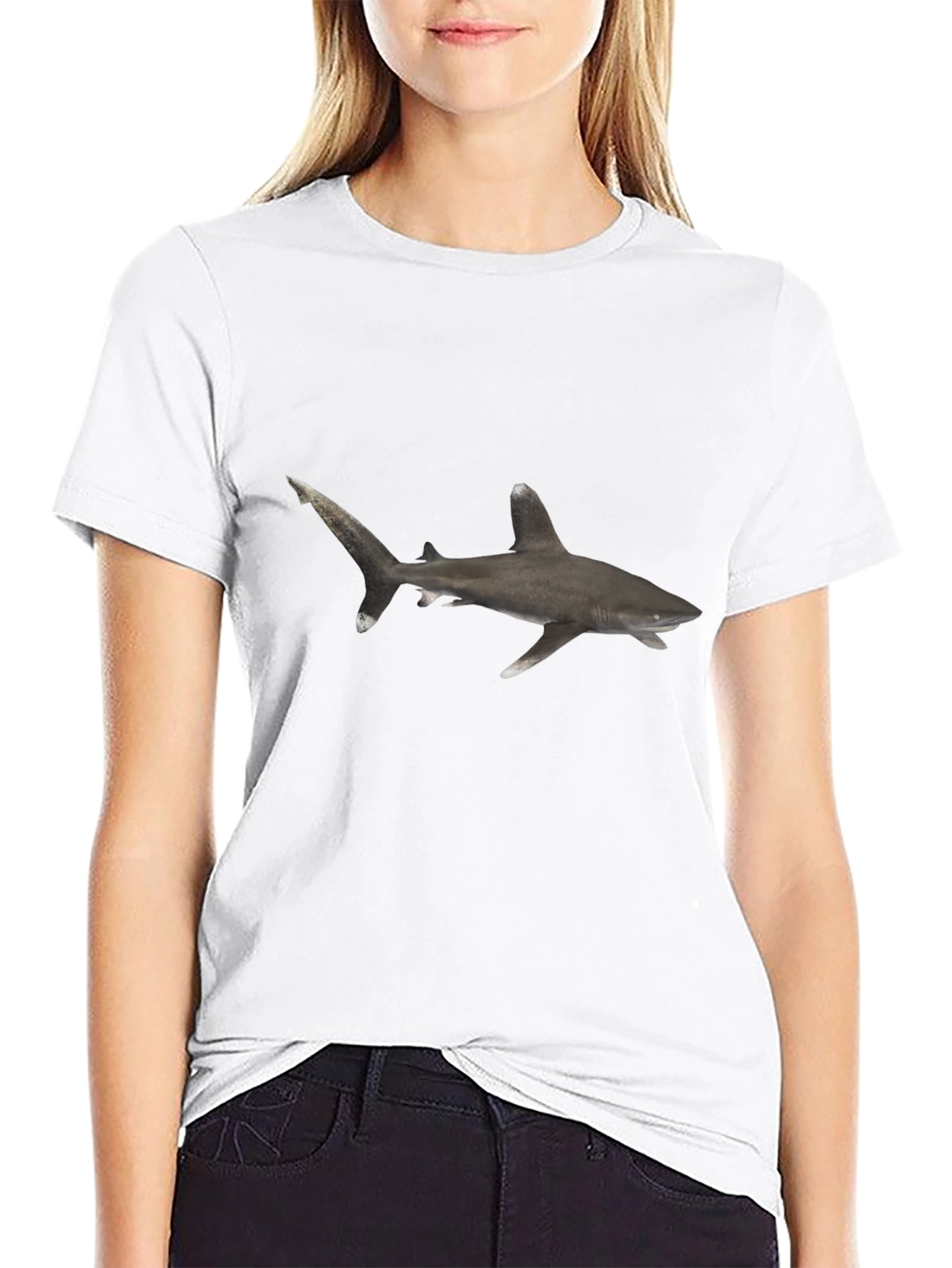 Shark Graphic Black T-Shirt - Mens Casual Tee