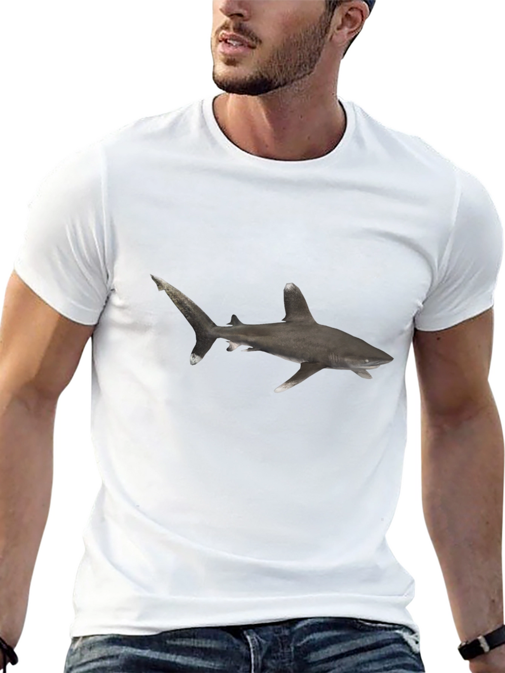 Shark Graphic Black T-Shirt - Mens Casual Tee