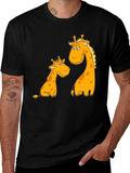 Giraffe Graphic Tee - Unique Animal Cartoon T-Shirt