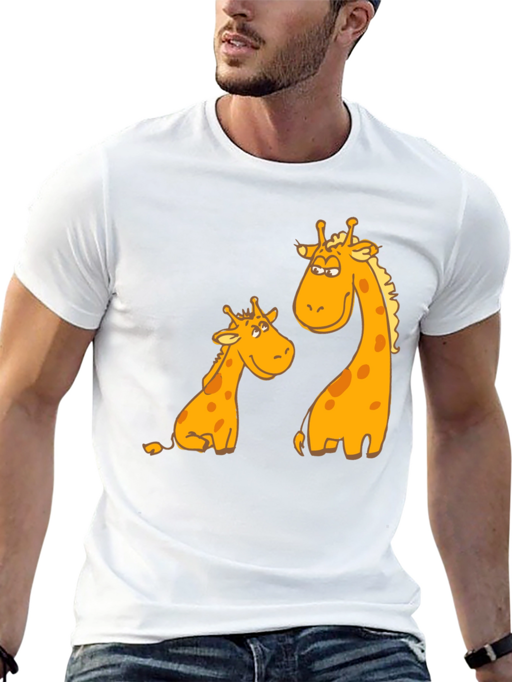Giraffe Graphic Tee - Unique Animal Cartoon T-Shirt