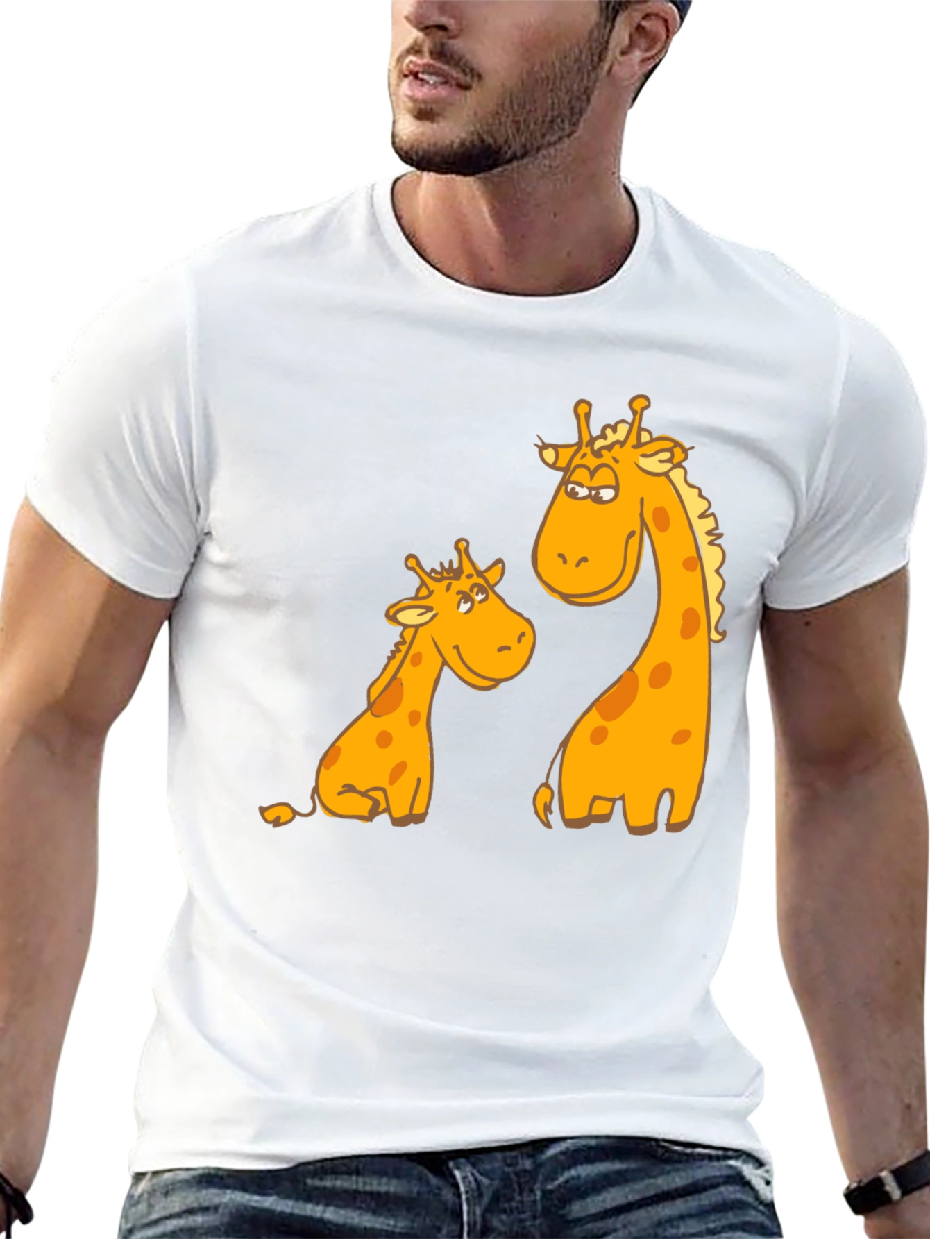 Giraffe Graphic Tee - Unique Animal Cartoon T-Shirt