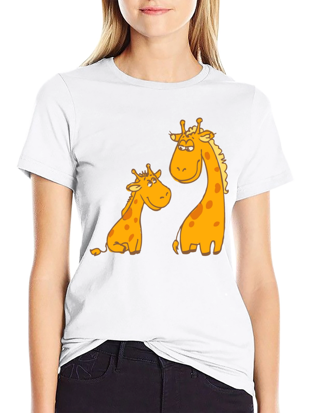 Giraffe Graphic Tee - Unique Animal Cartoon T-Shirt