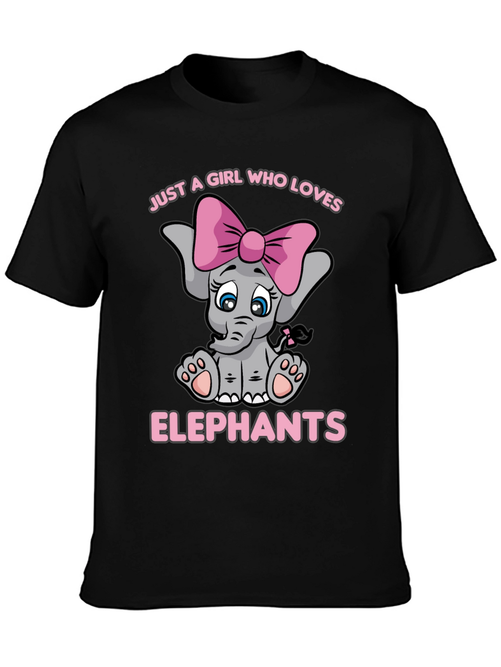 Girls Elephant Lover T-Shirt - Cute Cartoon Elephant Tee