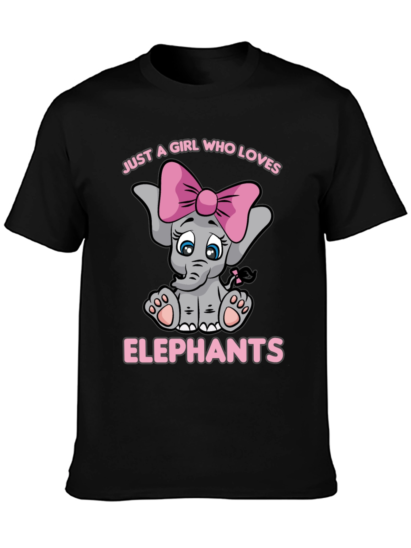 Girls Elephant Lover T-Shirt - Cute Cartoon Elephant Tee