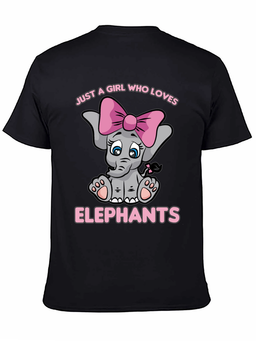 Girls Elephant Lover T-Shirt - Cute Cartoon Elephant Tee