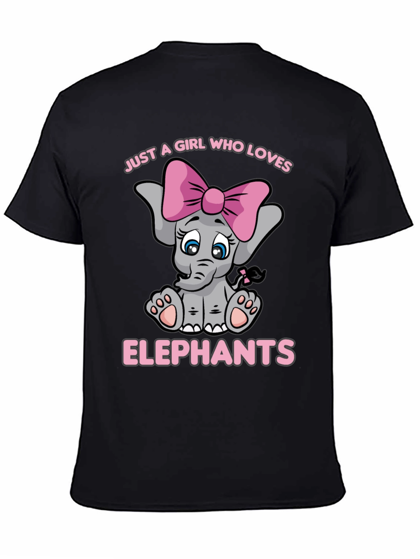 Girls Elephant Lover T-Shirt - Cute Cartoon Elephant Tee