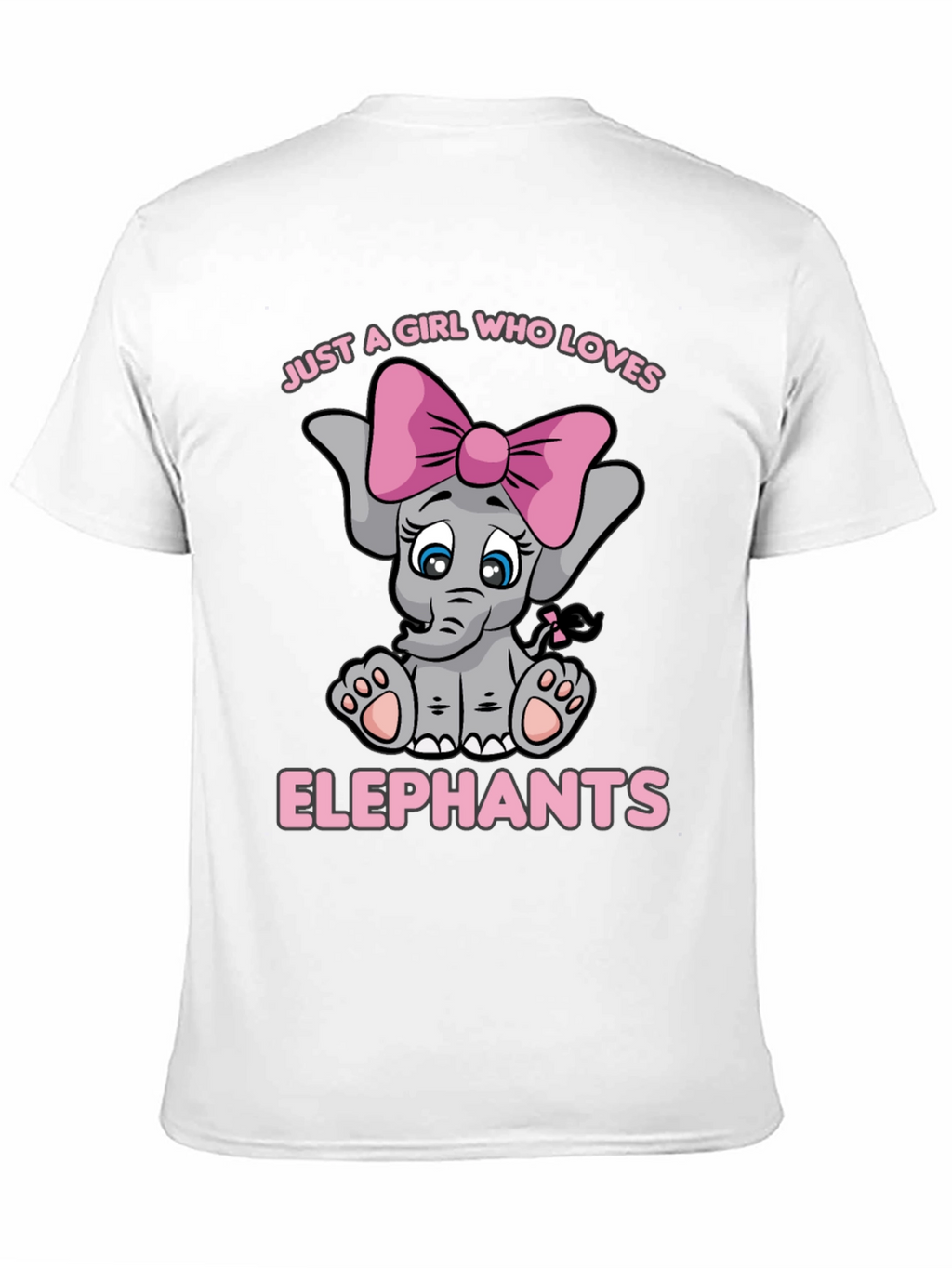 Girls Elephant Lover T-Shirt - Cute Cartoon Elephant Tee