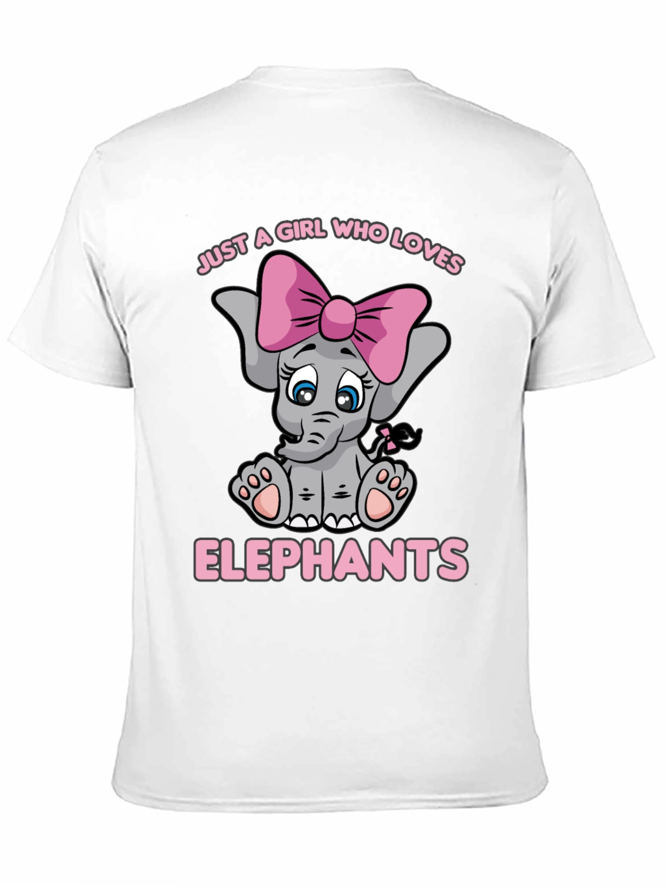 Girls Elephant Lover T-Shirt - Cute Cartoon Elephant Tee