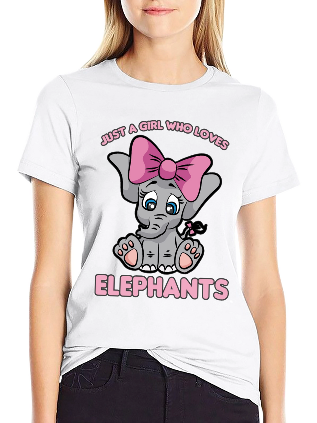 Girls Elephant Lover T-Shirt - Cute Cartoon Elephant Tee