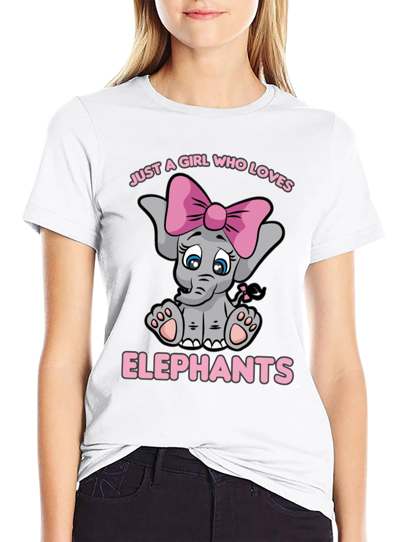 Girls Elephant Lover T-Shirt - Cute Cartoon Elephant Tee