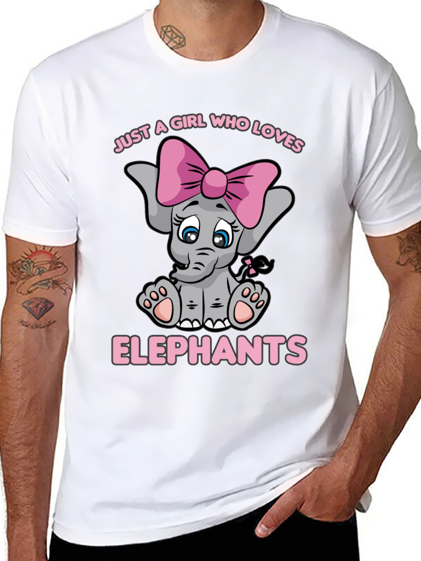 Girls Elephant Lover T-Shirt - Cute Cartoon Elephant Tee