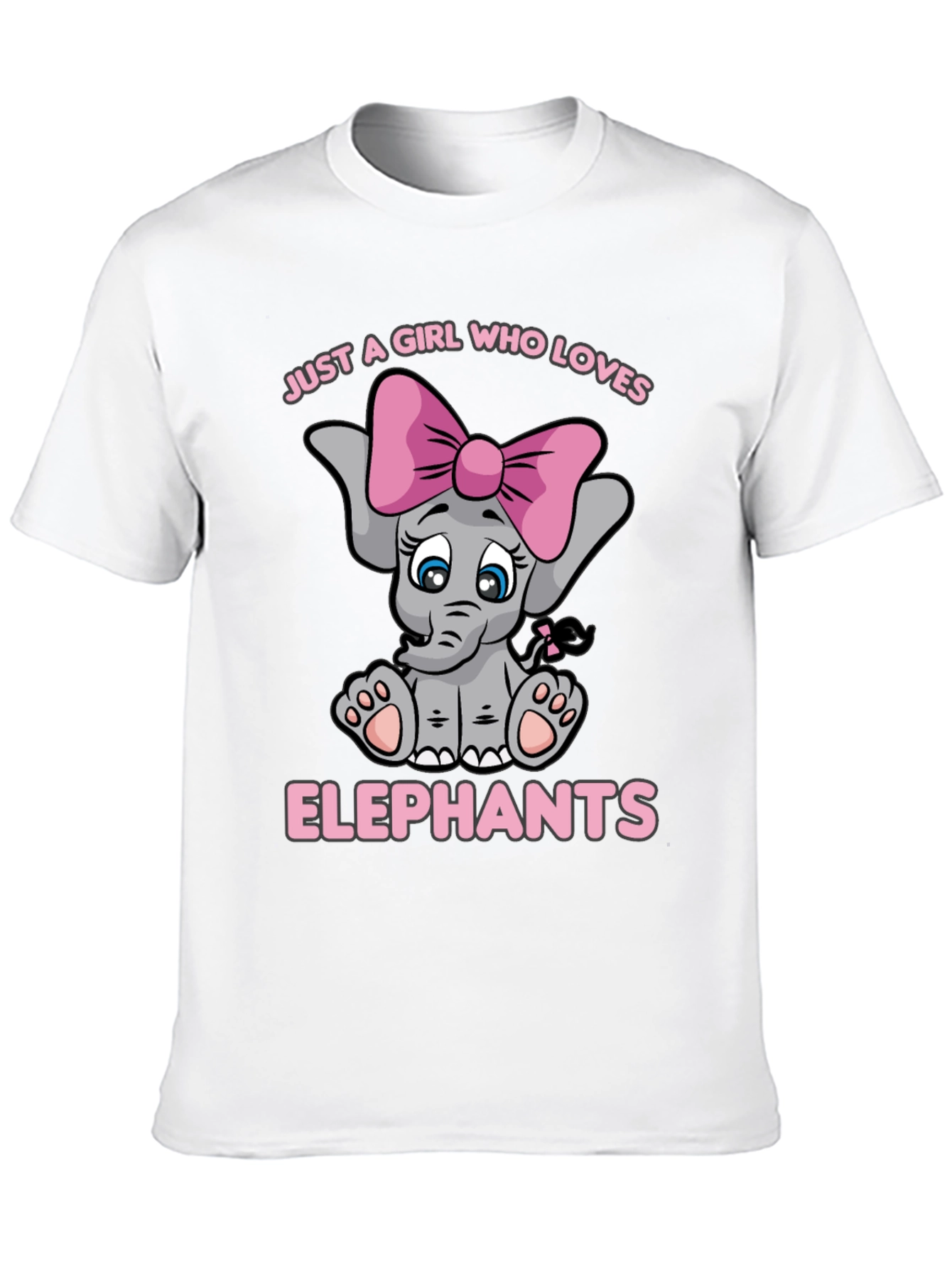 Girls Elephant Lover T-Shirt - Cute Cartoon Elephant Tee