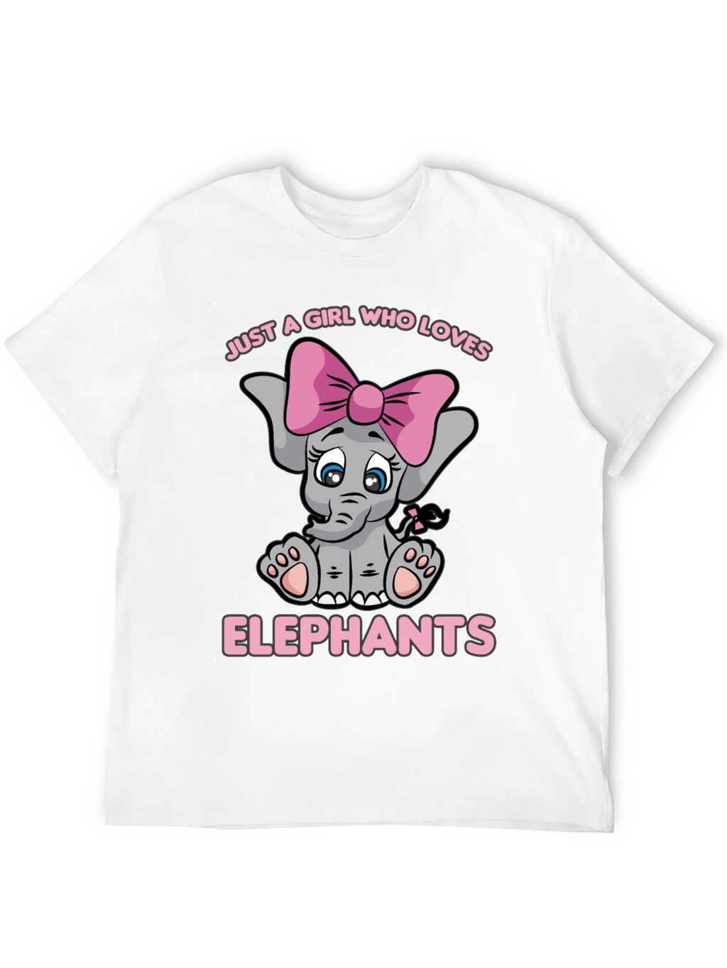 Girls Elephant Lover T-Shirt - Cute Cartoon Elephant Tee