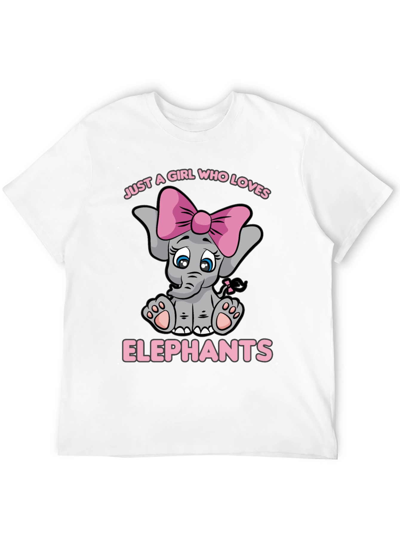 Girls Elephant Lover T-Shirt - Cute Cartoon Elephant Tee
