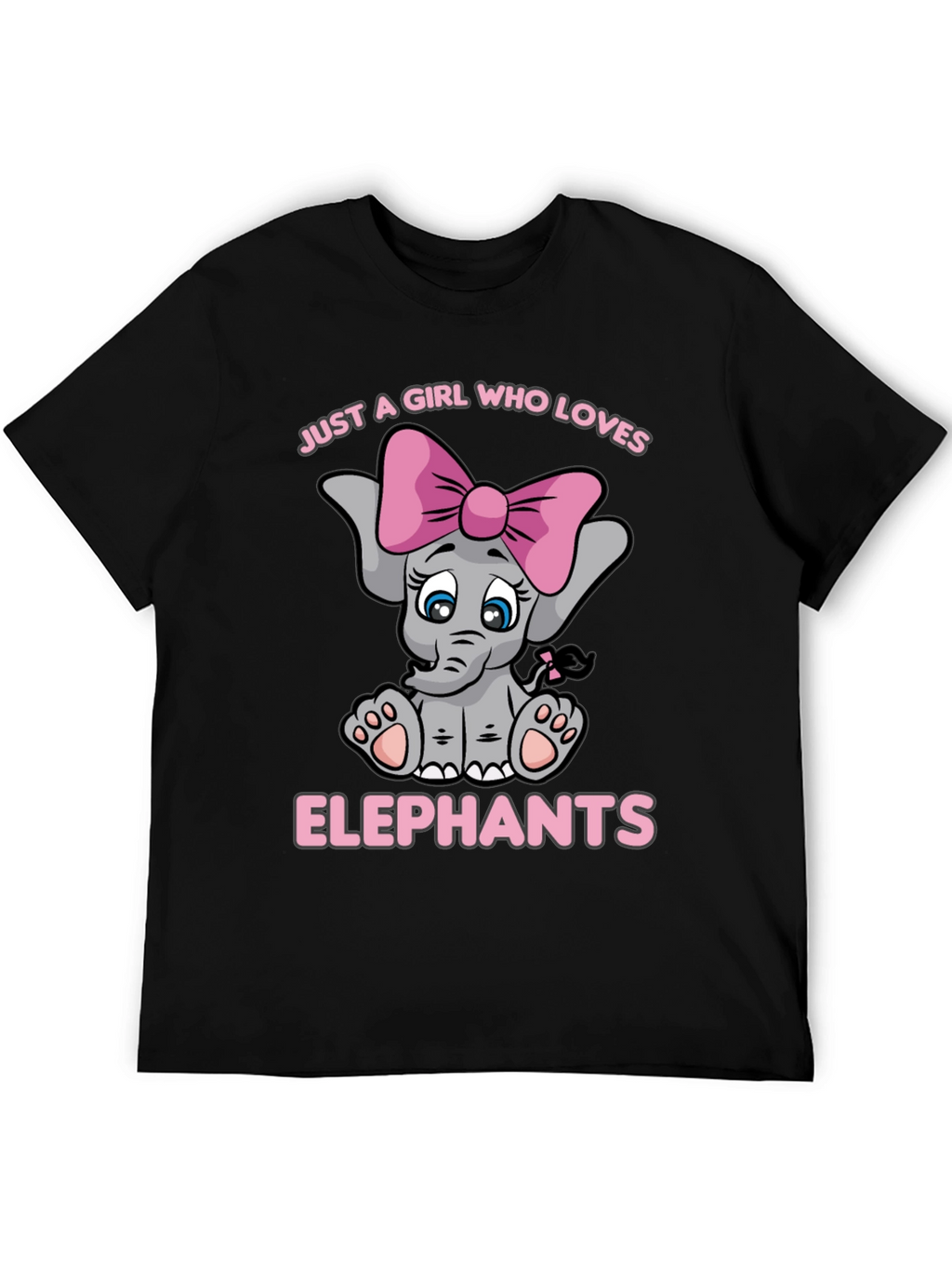 Girls Elephant Lover T-Shirt - Cute Cartoon Elephant Tee