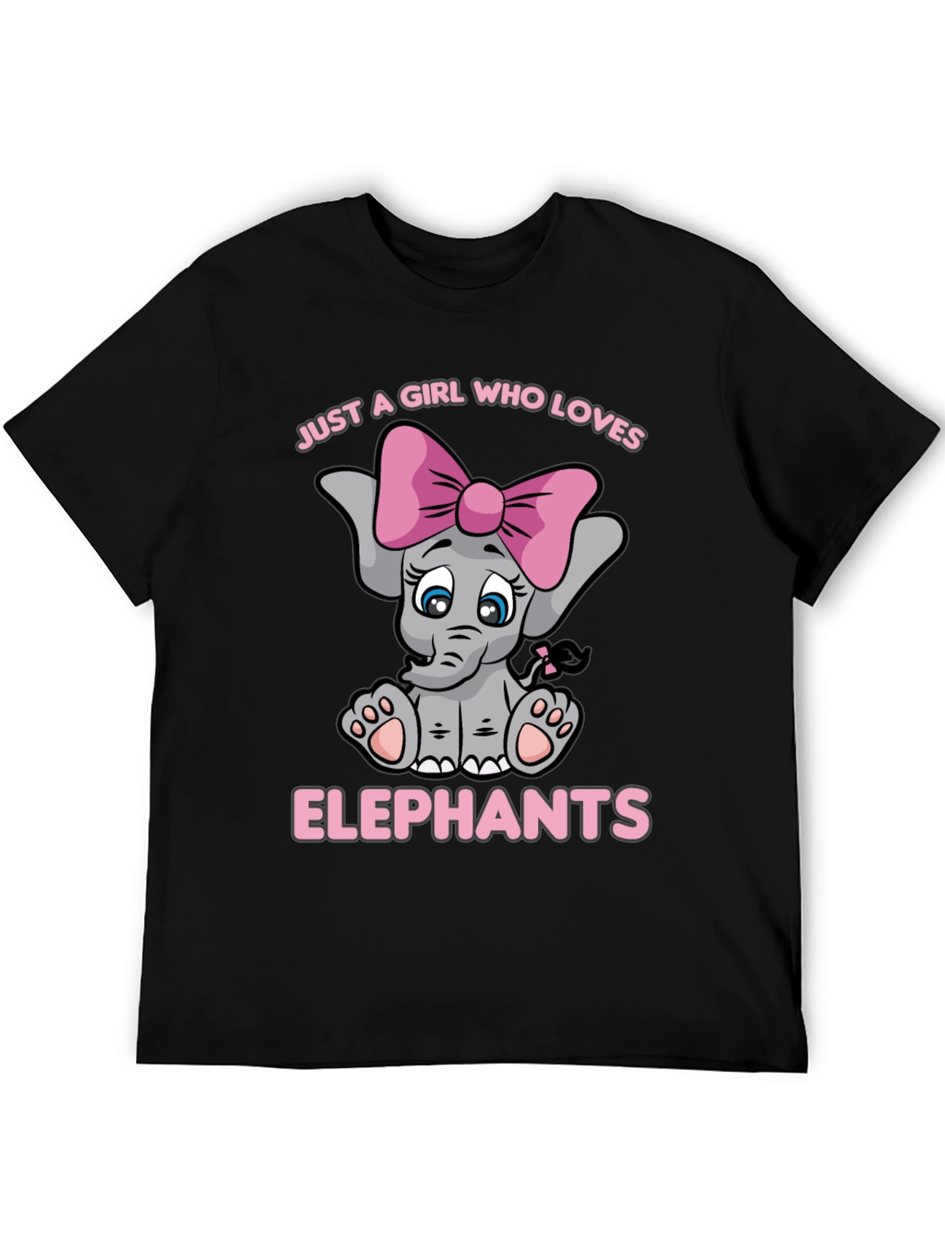 Girls Elephant Lover T-Shirt - Cute Cartoon Elephant Tee