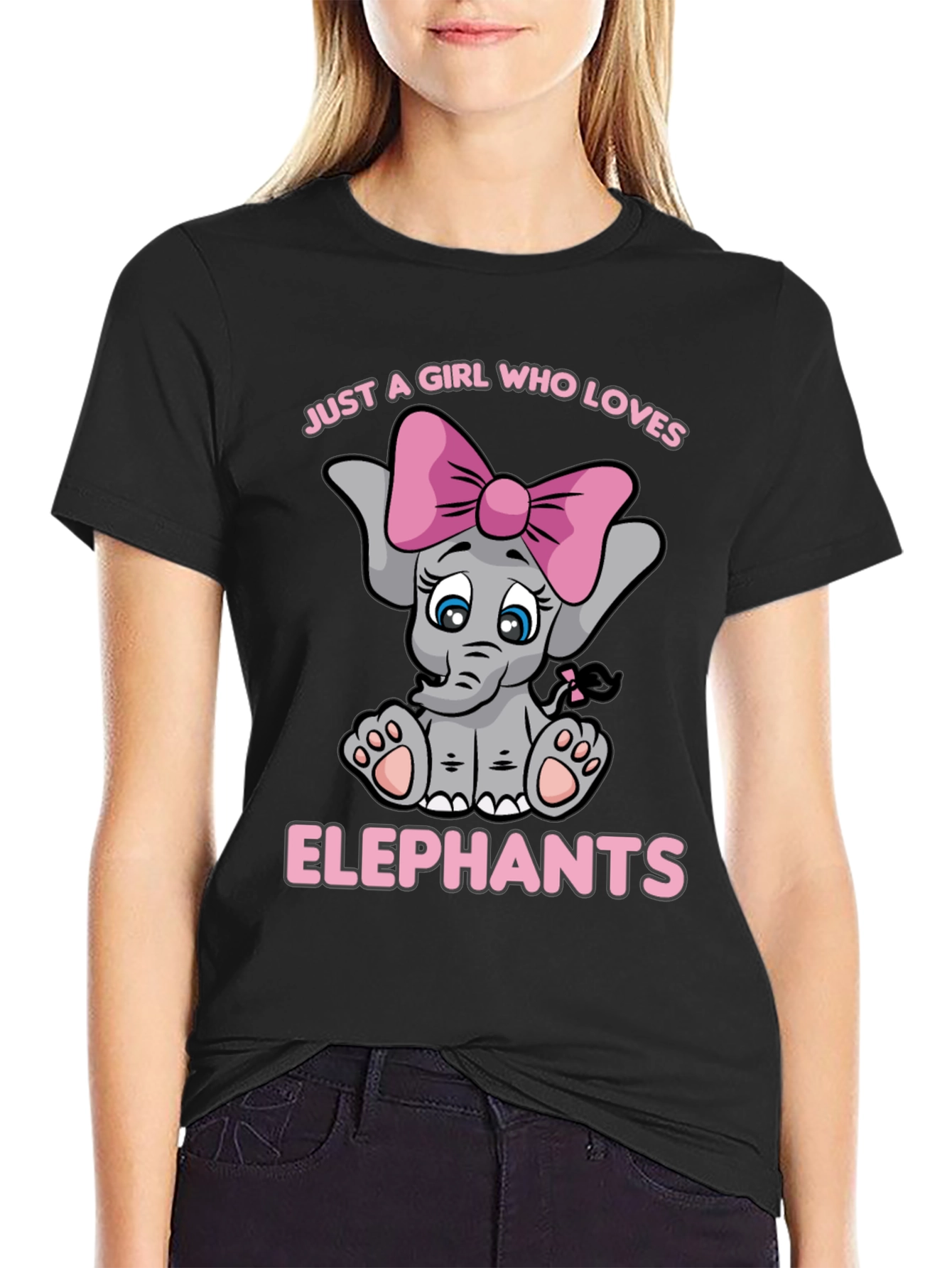 Girls Elephant Lover T-Shirt - Cute Cartoon Elephant Tee