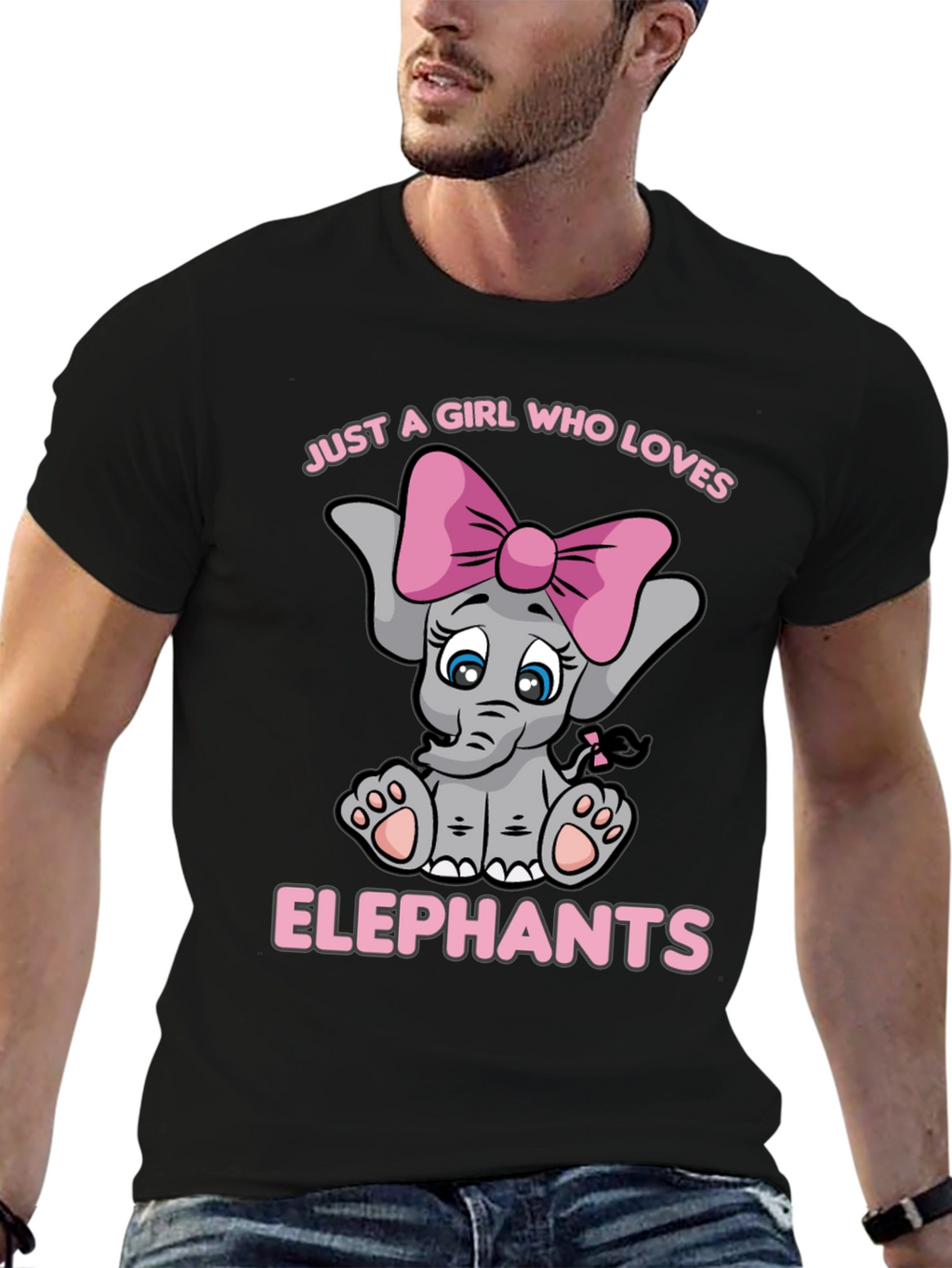 Girls Elephant Lover T-Shirt - Cute Cartoon Elephant Tee