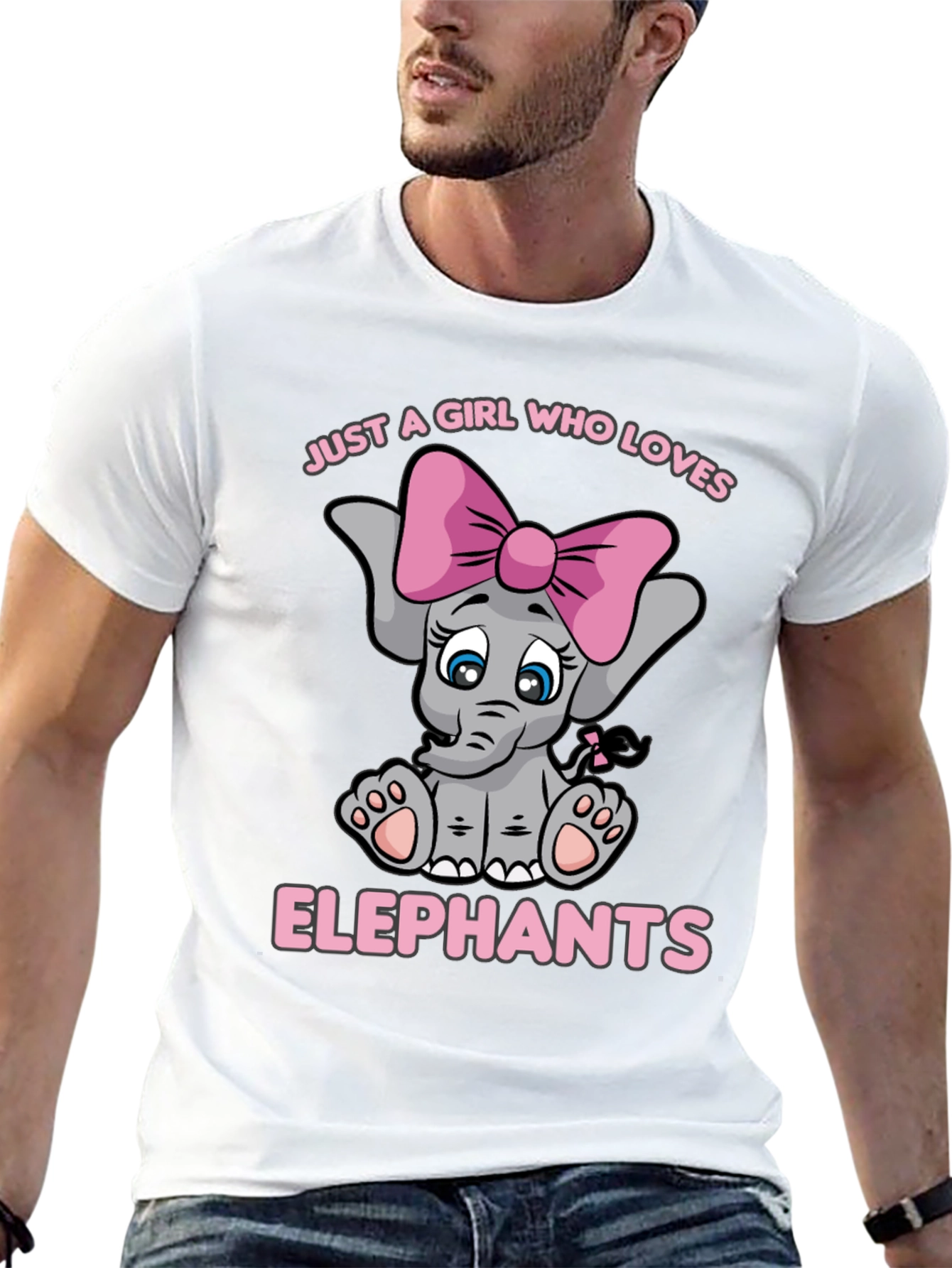 Girls Elephant Lover T-Shirt - Cute Cartoon Elephant Tee