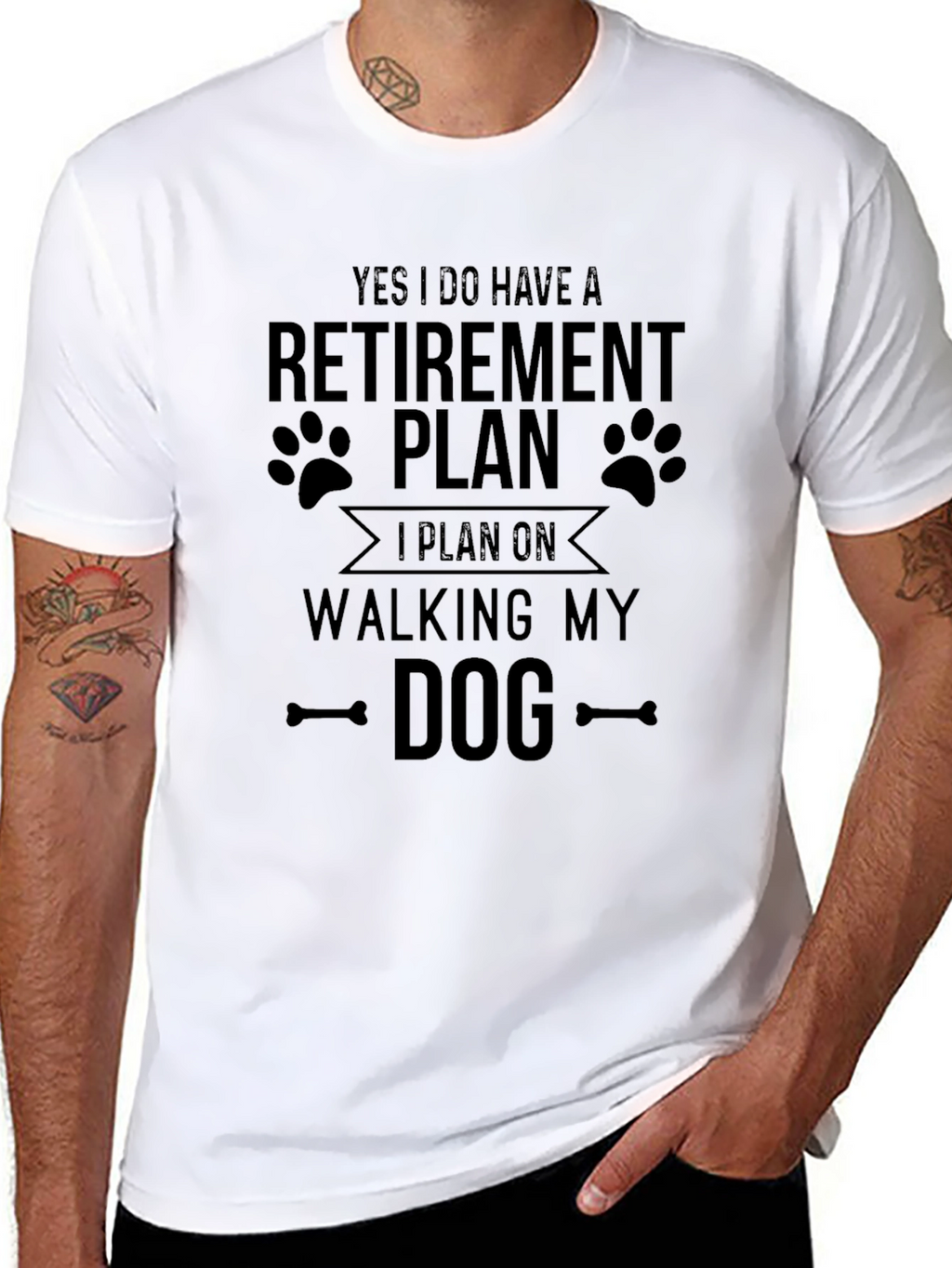 Retirement Plan Walking Dog Graphic T-Shirt