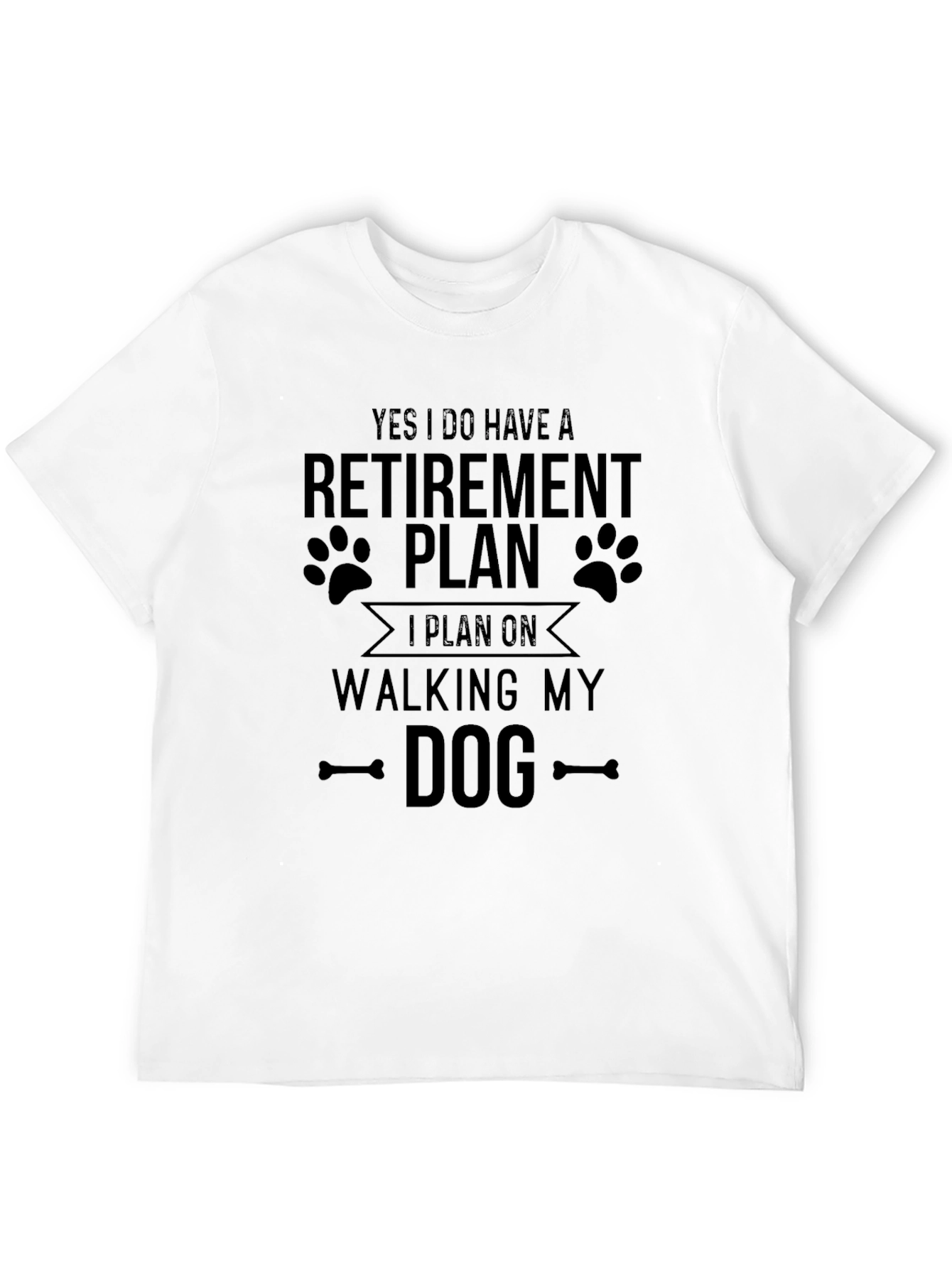 Retirement Plan Walking Dog Graphic T-Shirt