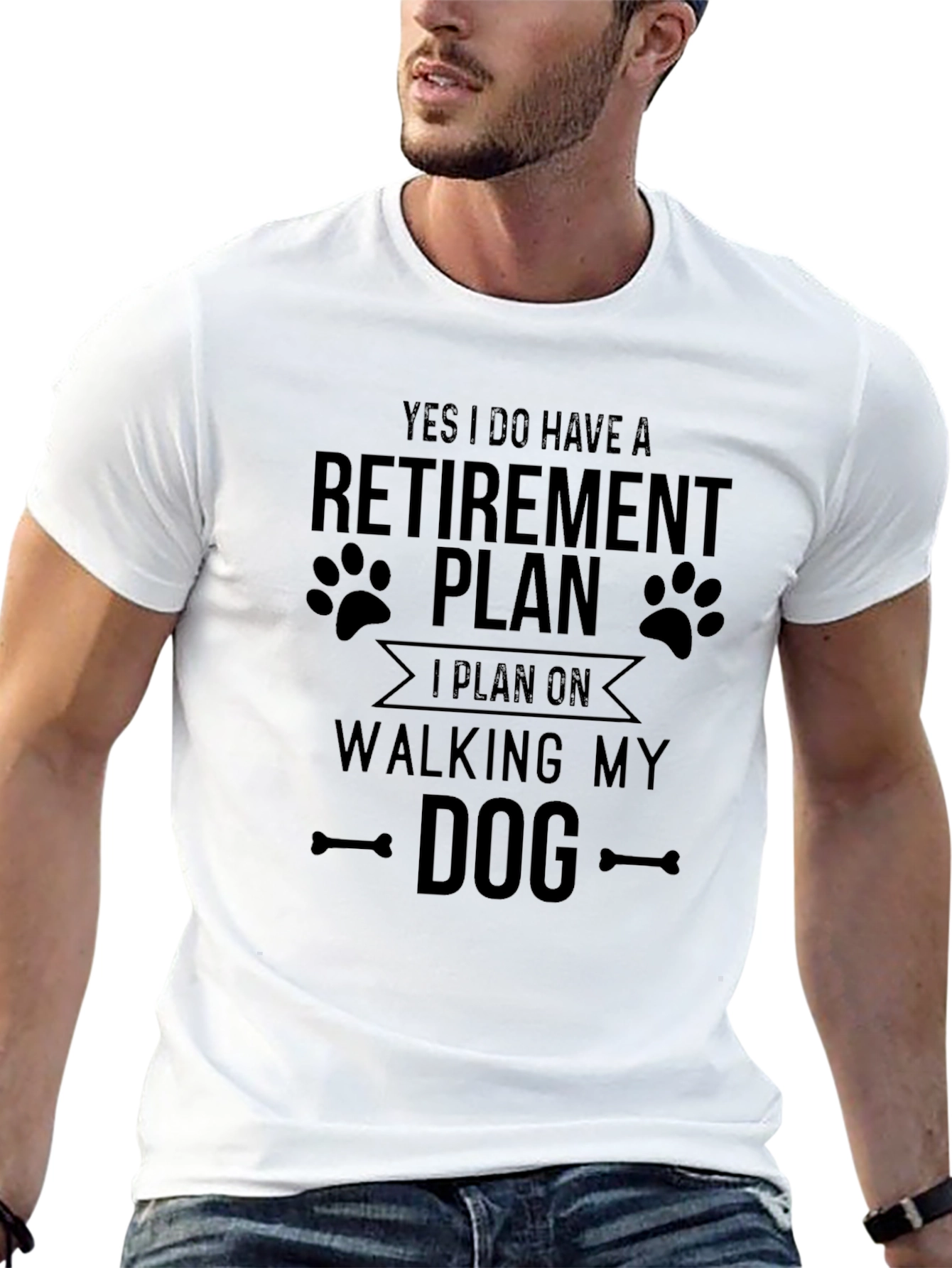Retirement Plan Walking Dog Graphic T-Shirt