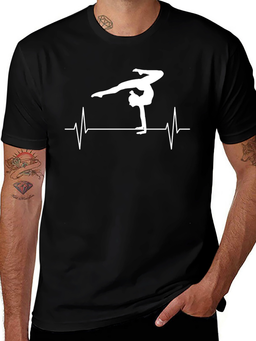 Gymnast Heartbeat Graphic Tee - Black